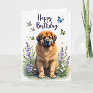 Tarjeta de cumpleaños para perro al aire libre