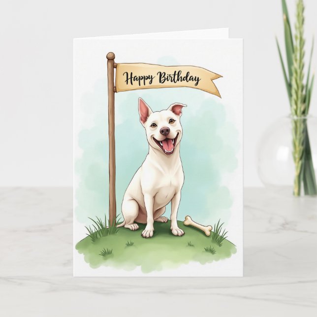 Tarjeta de cumpleaños para perro alegre (Anverso)