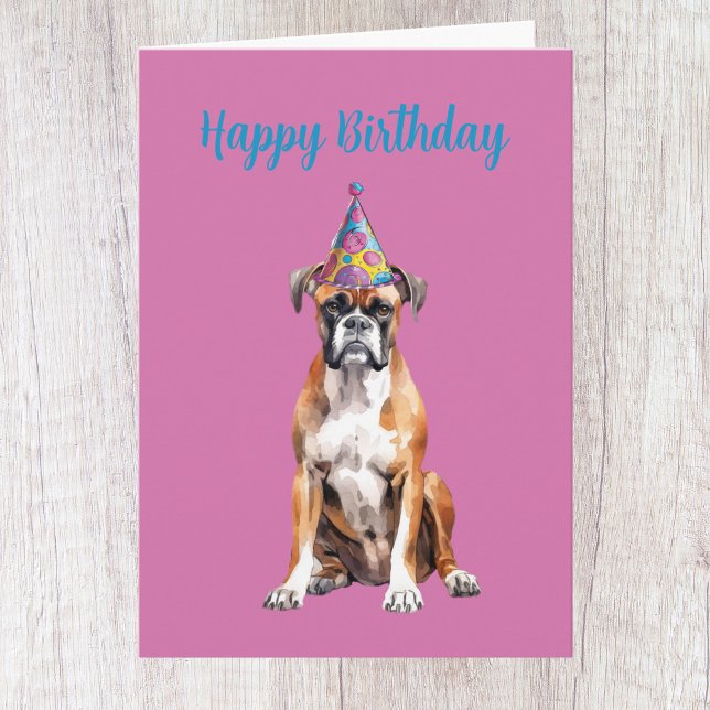 Tarjeta de cumpleaños para perro Boxer adorable (Subido por el creador)