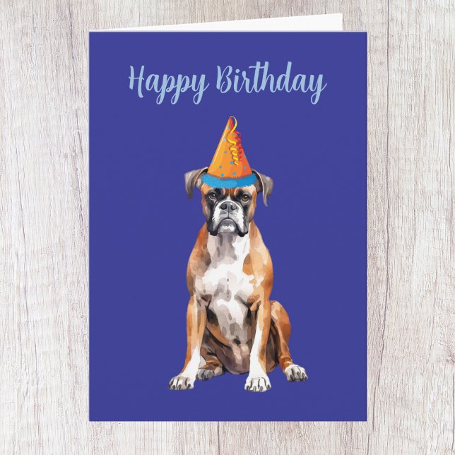 Tarjeta de cumpleaños para perro Boxer lindo (Subido por el creador)