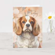 Tarjeta de cumpleaños para perro Cavalier King Cha