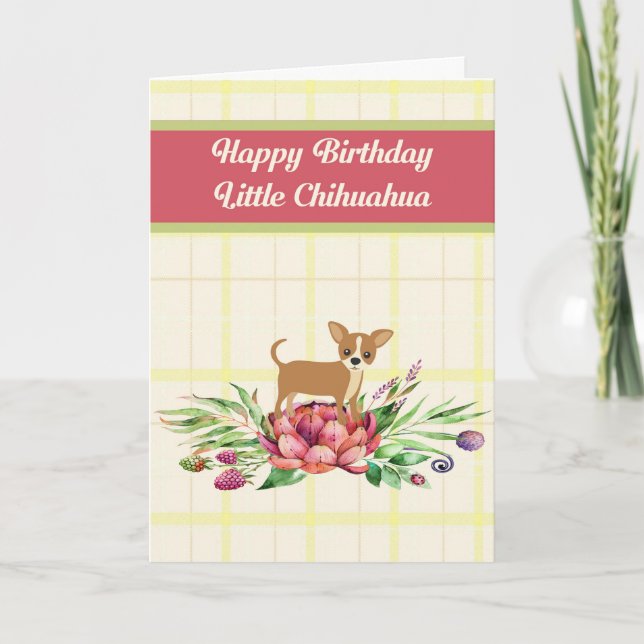 Tarjeta de cumpleaños para perro chihuahua (Anverso)