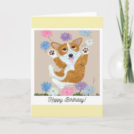 Tarjeta de cumpleaños para perro Corgi