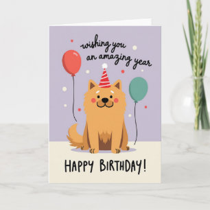 Tarjeta de cumpleaños para perro de celebración