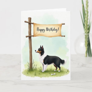 Tarjeta de cumpleaños para perro de tres colores