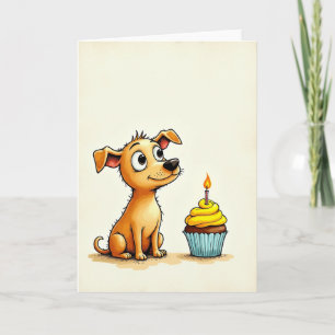 Tarjeta de cumpleaños para perro dulce
