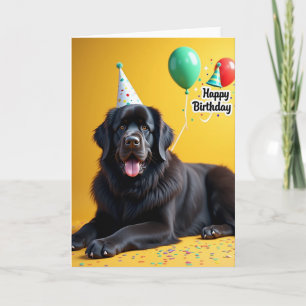 Tarjeta de cumpleaños para perro festivo