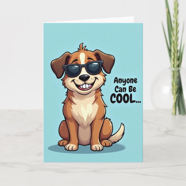Tarjeta de cumpleaños para perro genial (Anverso)