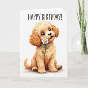 Tarjeta de cumpleaños para perro inocente