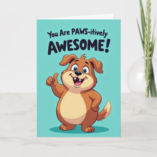 Tarjeta de cumpleaños para perro juguetón (Anverso)
