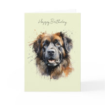 Tarjeta de cumpleaños para perro Leonberger #1