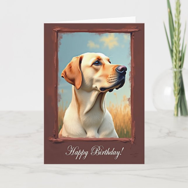 Tarjeta de cumpleaños para perro marfil dulce (Anverso)