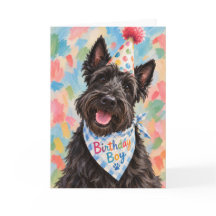 Tarjeta de cumpleaños para perro Terrier Escocés