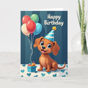 Tarjeta de cumpleaños para perro vibrante