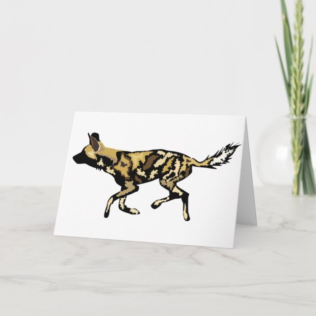 Tarjeta de cumpleaños para perros salvajes african (Anverso)