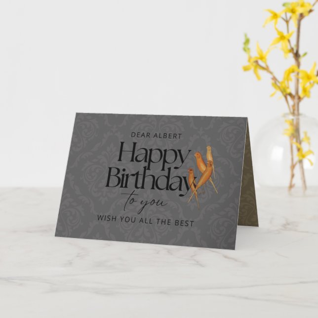 Tarjeta de cumpleaños para Personalizados de aves  (flor amarilla)