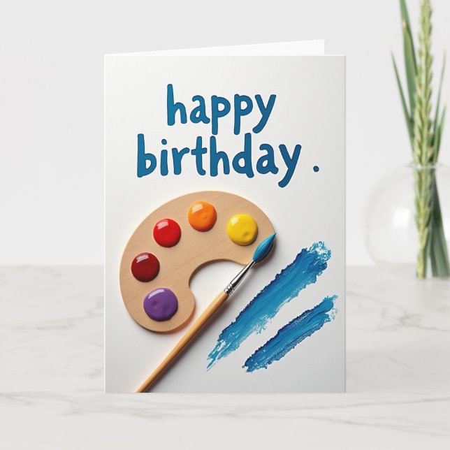 Tarjeta de cumpleaños para pintores (Anverso)