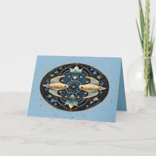 Tarjeta de cumpleaños para Pisces del 19 al 20 de 