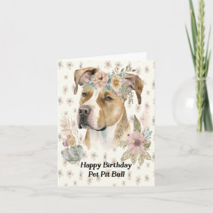 Tarjeta de cumpleaños para pit bull mascota