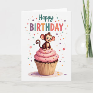 Tarjeta de cumpleaños para primate dulce