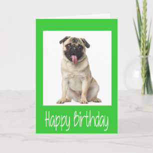 Tarjeta de cumpleaños para pug cachorro - Verso de