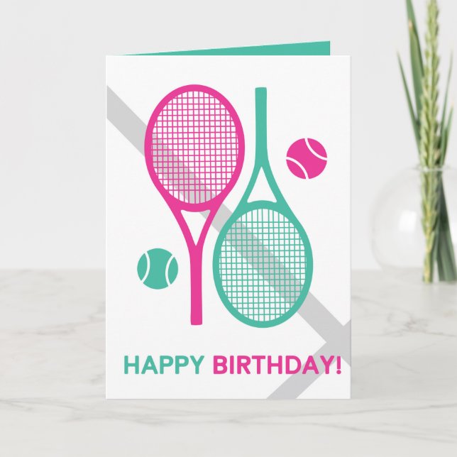 Tarjeta de cumpleaños para raqueta de tenis de men (Anverso)