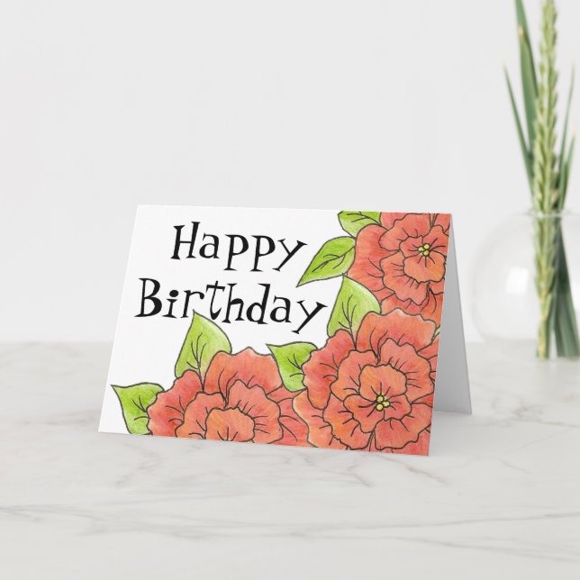 Tarjeta de cumpleaños para rosas (Anverso)