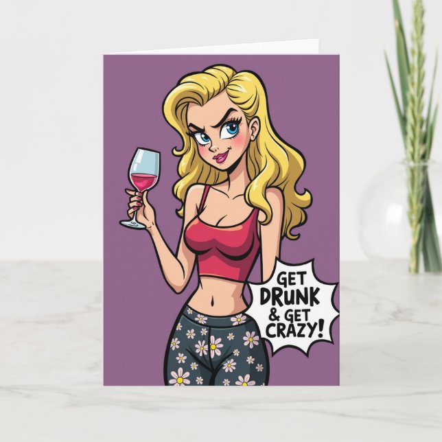 Tarjeta de cumpleaños para rubia descarada (Anverso)