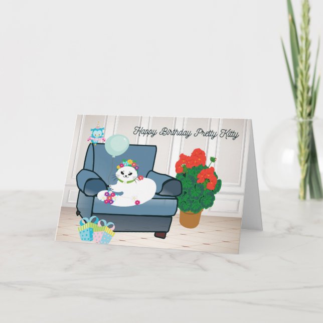 Tarjeta de cumpleaños para su gato (Anverso)