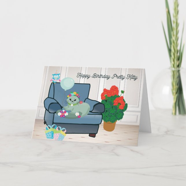 Tarjeta de cumpleaños para su gato (Anverso)