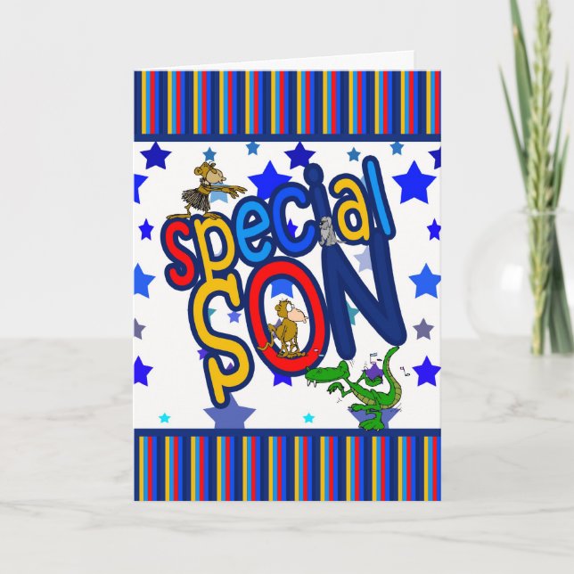 Tarjeta de cumpleaños para su hijo, hijo especial (Anverso)
