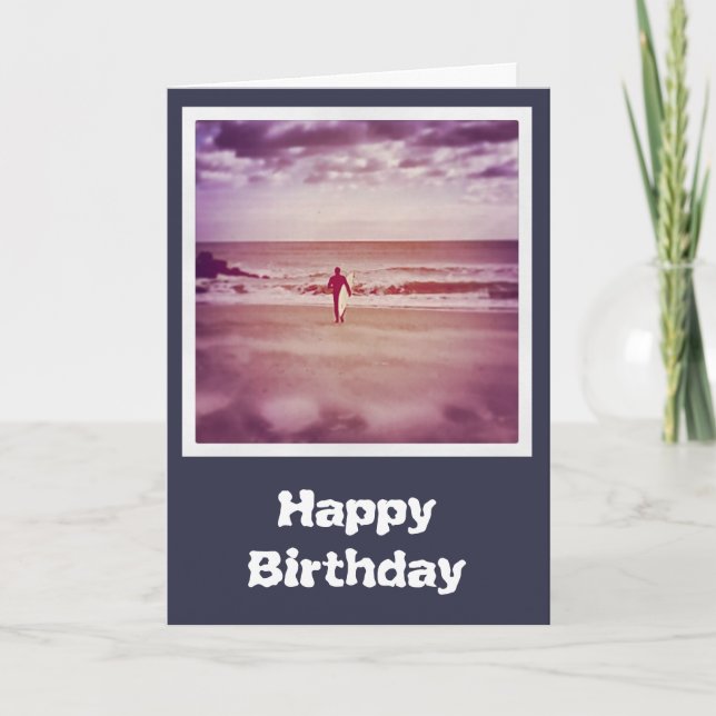 Tarjeta de cumpleaños para surfistas (Anverso)