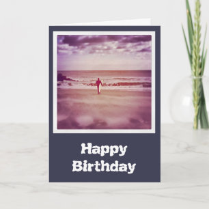Tarjeta de cumpleaños para surfistas