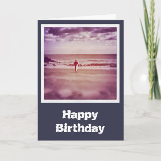 Tarjeta de cumpleaños para surfistas