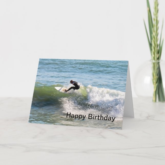 Tarjeta de cumpleaños para surfistas (Anverso)
