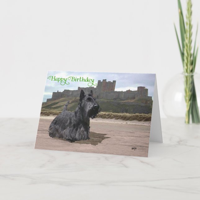 Tarjeta de cumpleaños para Terrier Escocés (Anverso)