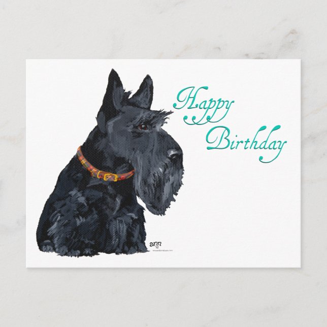 Tarjeta de cumpleaños para Terrier Escocés (Anverso)