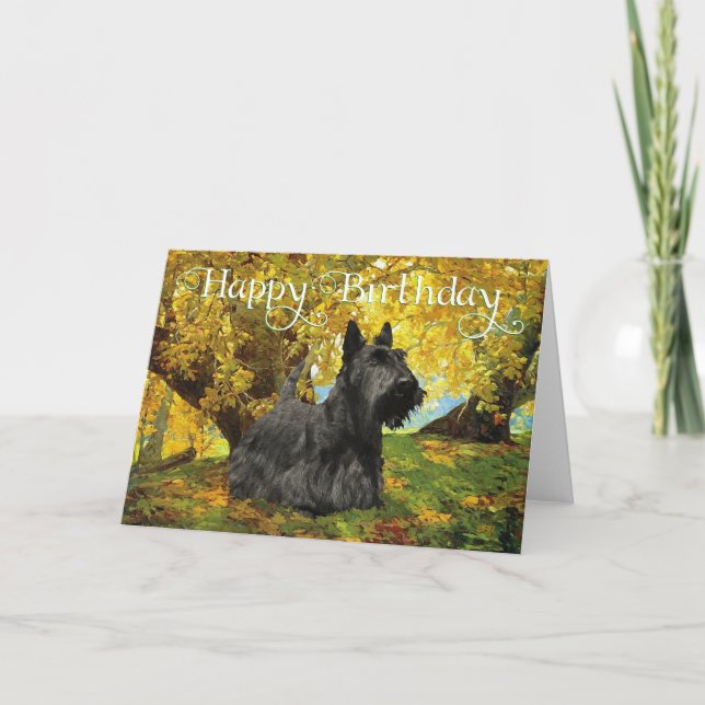 Tarjeta de cumpleaños para Terrier Escocés (Anverso)