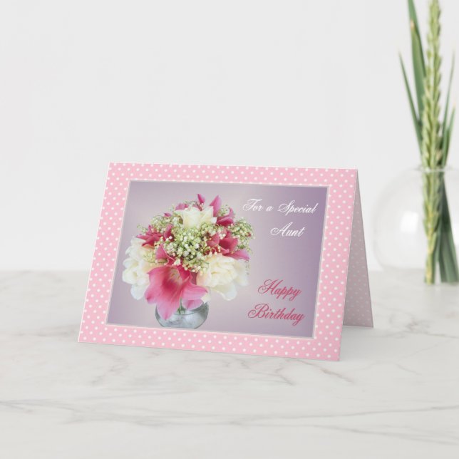 Tarjeta de cumpleaños para tía - Bouquet de flores (Anverso)