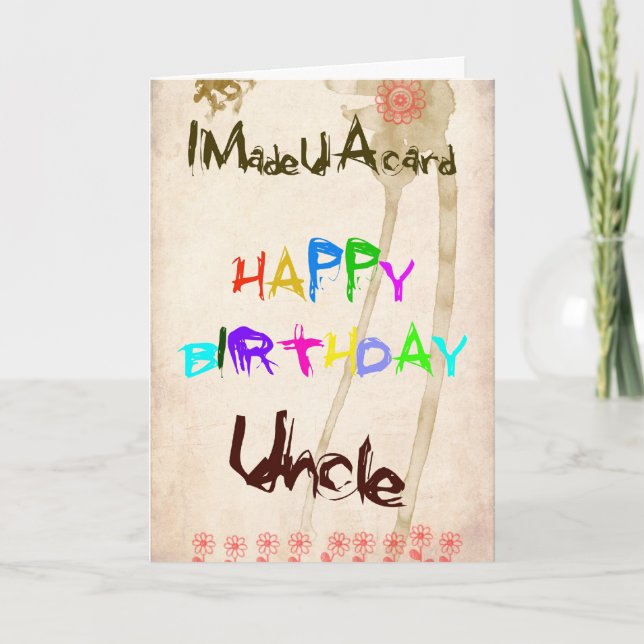 Tarjeta de cumpleaños para tío (Anverso)
