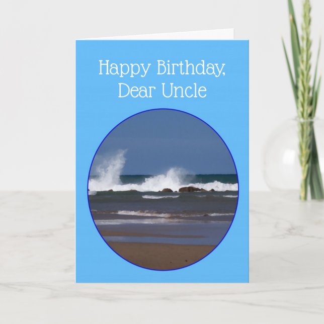 Tarjeta de cumpleaños para tío con diseño de océan (Anverso)
