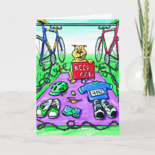 Tarjeta de cumpleaños para triatleta - Mantener fu