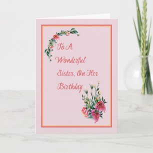 Tarjeta de cumpleaños para tu hermana maravillosa