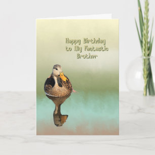 Tarjeta de cumpleaños para tu hermano con pato mot