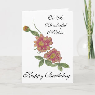 Tarjeta de cumpleaños para tu mamá lápiz acuarela
