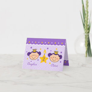 Tarjeta de cumpleaños para Twincess por su segundo