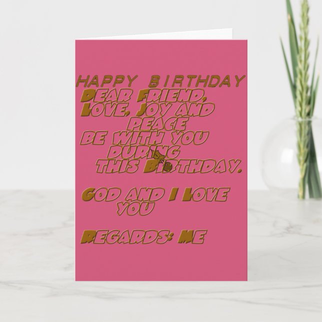 Tarjeta de cumpleaños para un amigo cristiano (Anverso)