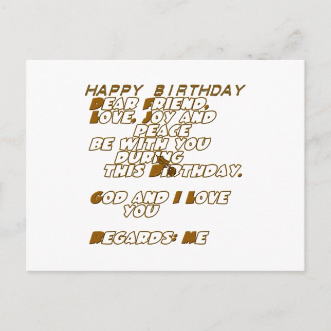 Tarjeta de cumpleaños para un amigo cristiano (Anverso)