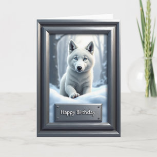 Tarjeta de cumpleaños para un cachorro esponjoso