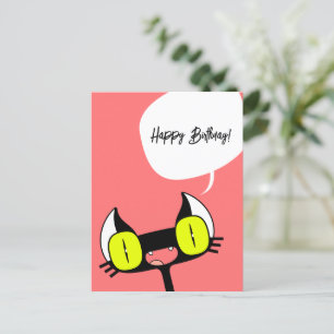 Tarjeta de cumpleaños para un Chica con un gatito